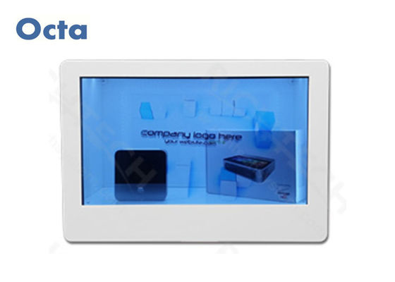 China 65“ Transparante LCD Vertonings Videoshowcase met SD-geheugenkaart Aangemaakt Glascomité leverancier