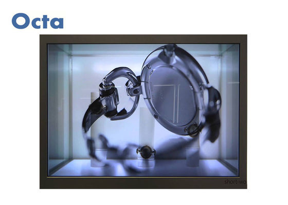 China Verticale Digitale Transparante Liquid crystal displayshowcase met Aangemaakt Glas leverancier